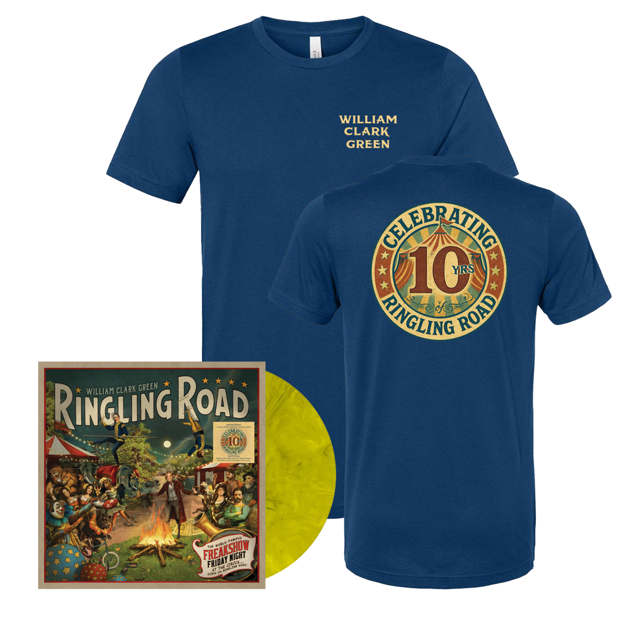 (PRE-ORDER) Ringling Road 10 Year Anniversary Vinyl and Tee Fan Pack (Blue)