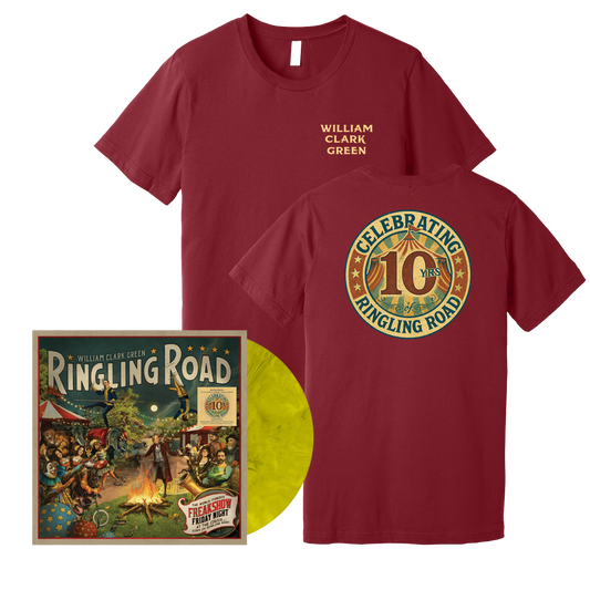(PRE-ORDER) Ringling Road 10 Year Anniversary Vinyl and Tee Fan Pack (Red)